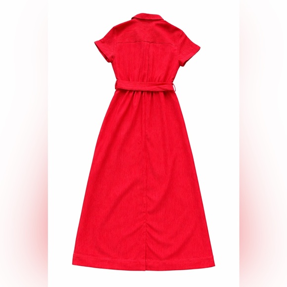 Briley Textured Shirt Dress - Cherry Tomato Color - Like new - Picture 9 of 13